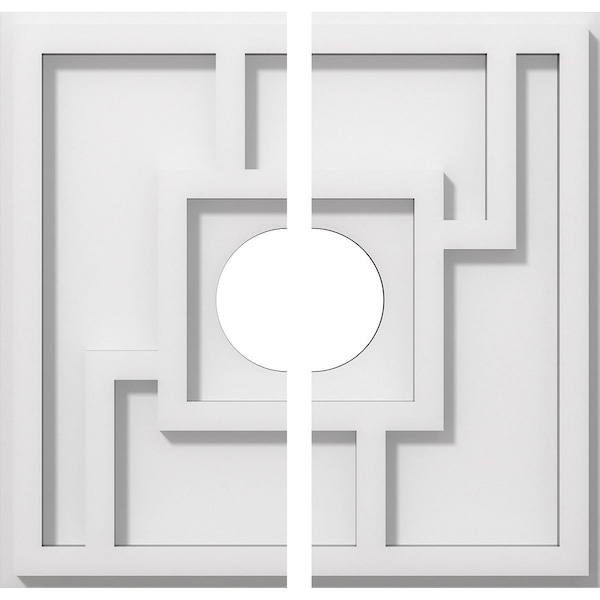 Ekena Millwork Knox Architectural Grade PVC Contemporary Ceiling Medallion, Two Piece, 12"OD x 3"ID x 4"C x 1"P CMP12KX2-03000 - main